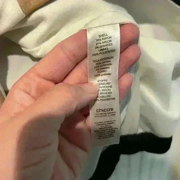 Chicos thick knit brass button color block blazer Professional office career GUC - Picture 7 of 8